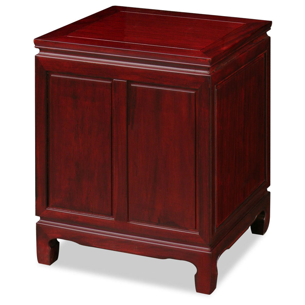 Dark Cherry Rosewood Longevity Night Stand throughout Dark Cherry Rosewood Dragon And Phoenix Oriental Nightstand