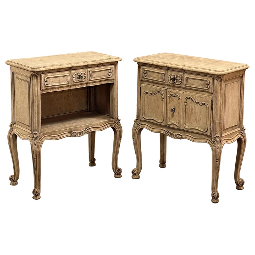 Davis Cabinet Company French Country Oak Marble-Top Nightstand Tables ... throughout Uncovering the Stories Hidden in Consigned Antique Nightstands from Provence