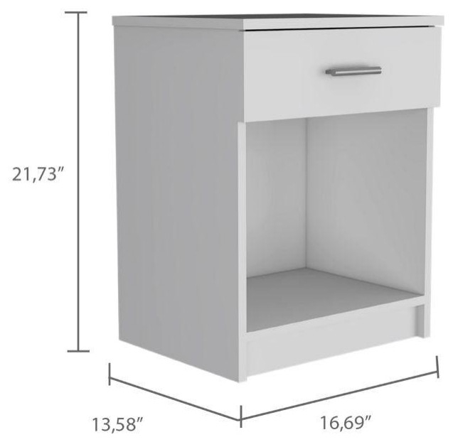Depot E-Shop Beryl Nightstand, One Drawer, Low Shelf, Countertop-White ... inside Depot E-Shop Beryl Nightstand, One Drawer, Low Shelf, Countertop-Light Grey