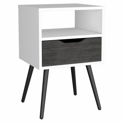 Depot E-Shop Nightstand 25 H, Top, 4 Legs, Shelf, Drawer, Smokey Oak ... within Analyzing the Structural Integrity of Four-Legged Furniture Pieces