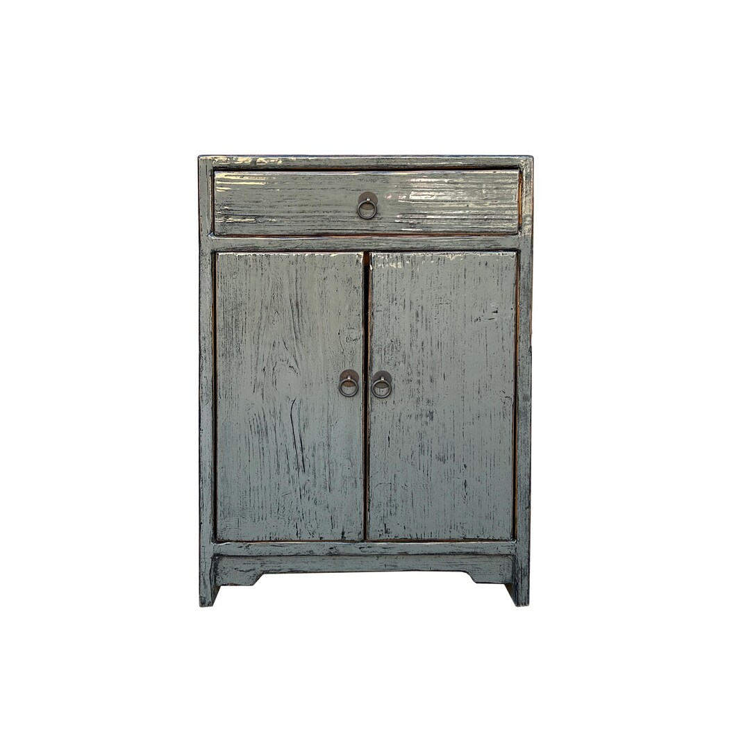 Distressed Gloss Gray Drawer Small End Table Nightstand Cabinet Ws4339E ... for Design Tips for Incorporating Distressed Ink Light Blue Mix Color Small End Table Nightstand Cabinet Hws4375 into Your Home