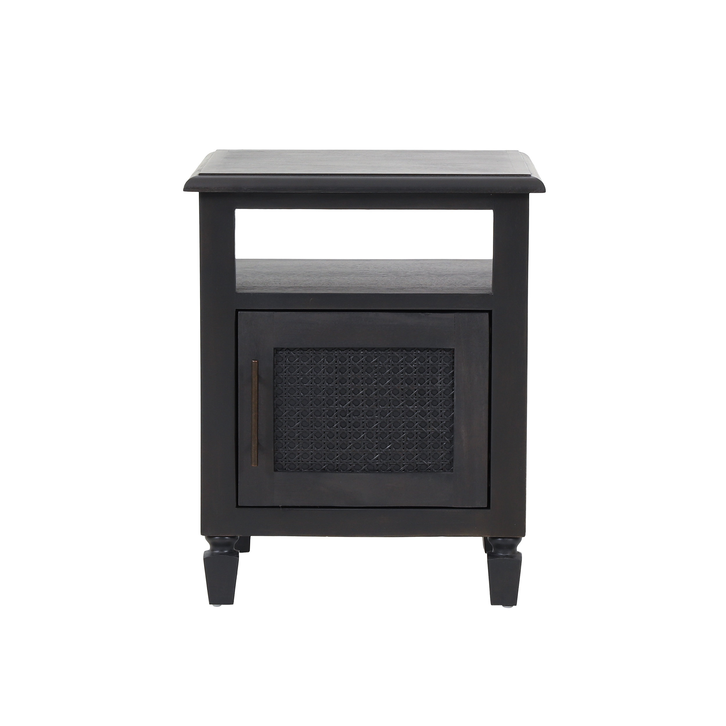 Dovecove Rustic Acacia Wood & Cane Nightstand With Open Shelf And ... regarding Lempster Rustic Acacia Wood And Cane Nightstands, Set Of 2