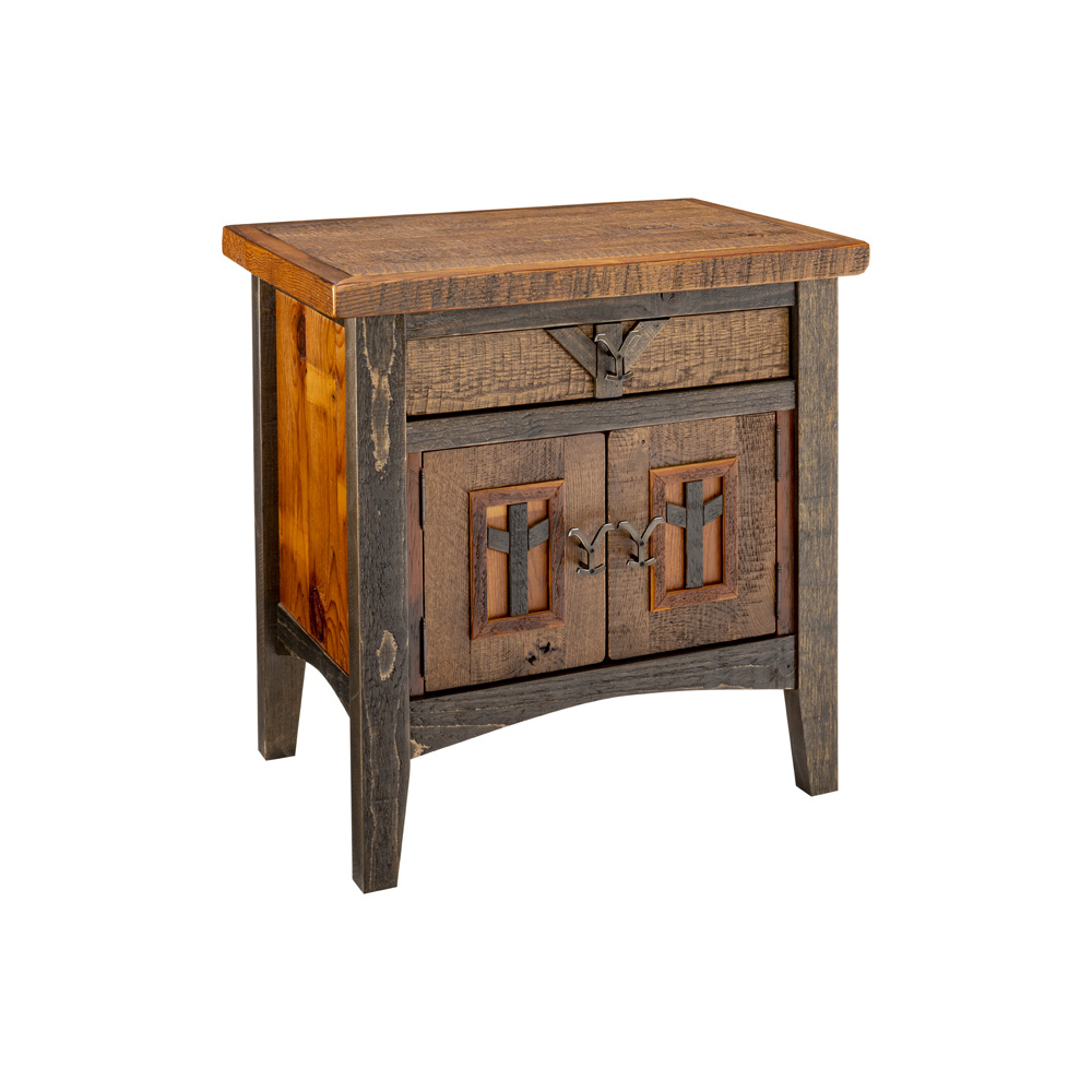 Dutton 2 Door 1 Drawer Nightstand – Green Gables Furniture intended for Nightstand Wilcox Pewter Gray Solid Wood Quatrefoil 2-Doors 1-Drawer