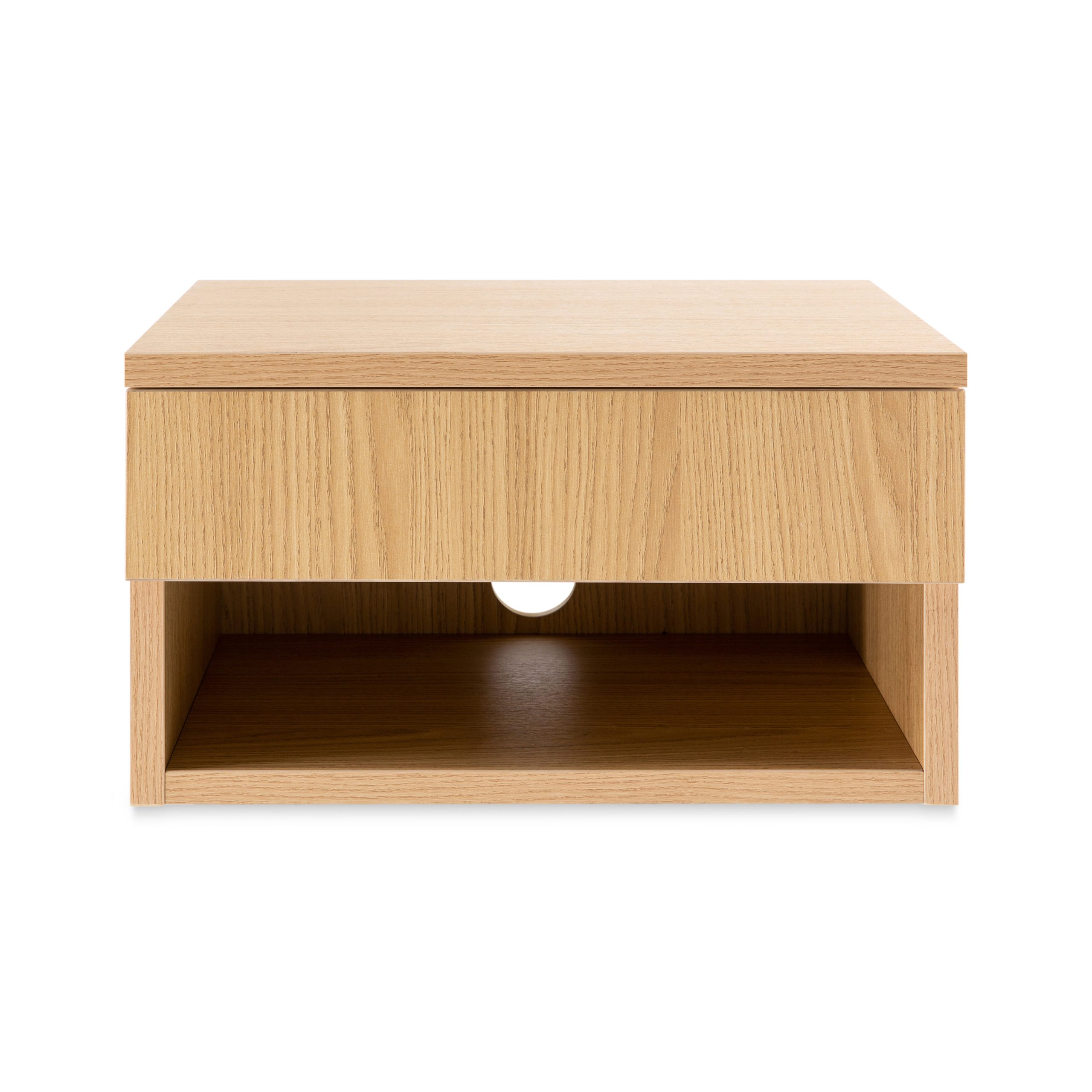 Ebern Designs Xenia 15.71" Mid-Century Modern Floating Wall Mounted ... for 15.71"Wall Mounted Nightstand W/ Soft-Close Rattan Drawer