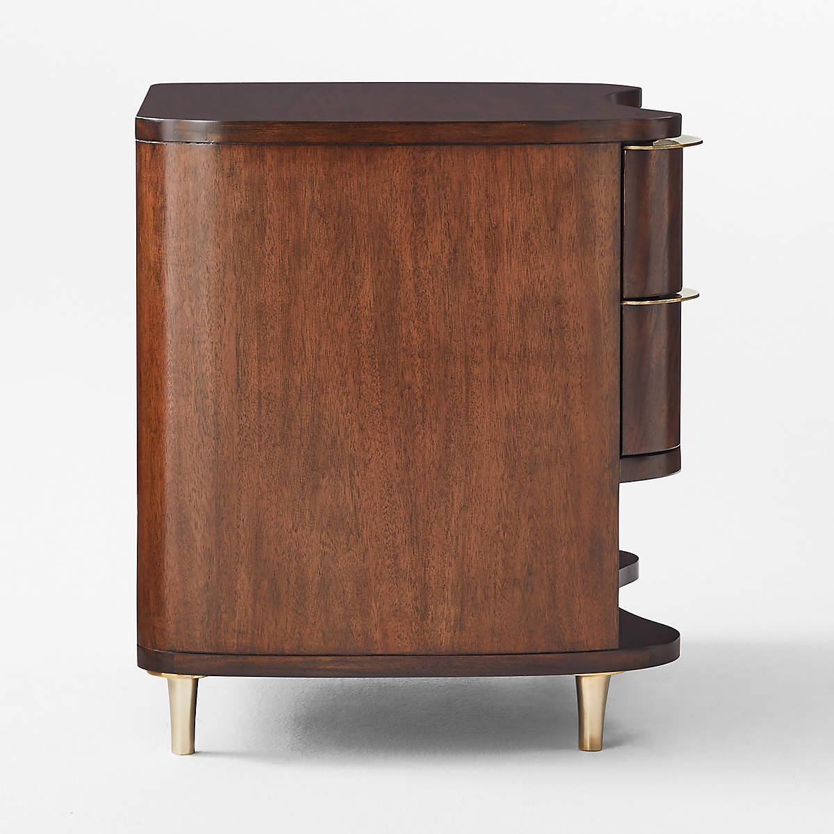 Egan 28" Mahogany Wood 2-Drawer Nightstand | Cb2 within Nightstand Cameo Medallion Flame Mahogany Banded Inlay Drawer 2-Door