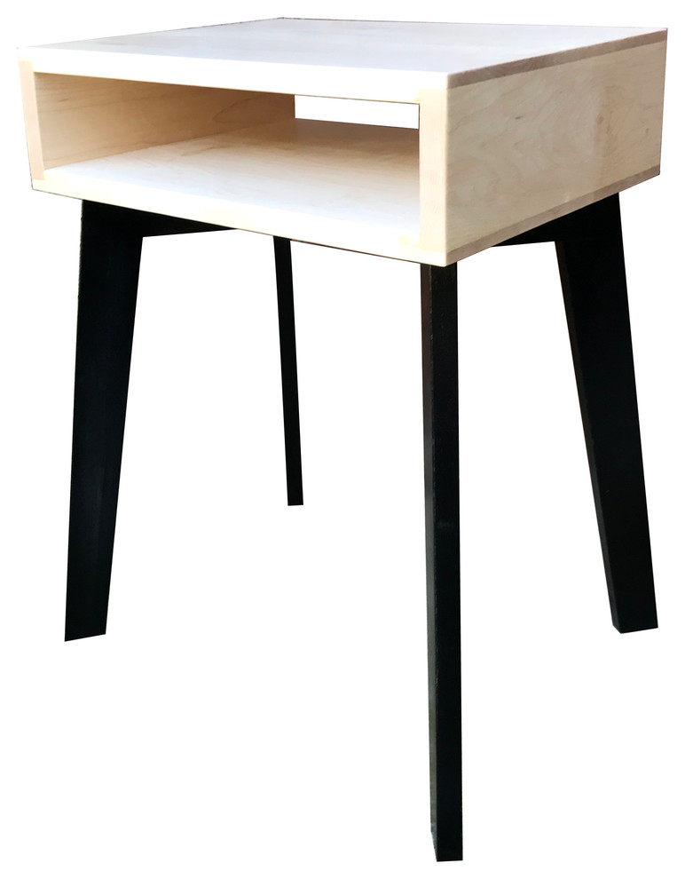 End Table Maple Side Table With Shelf By Cw Furniture Long Minimalist ... in Understanding the Art of Modern Side Table Design with Maple Wood