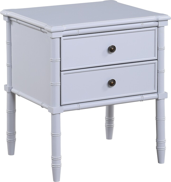 Ettington Carved Bamboo 2-Drawer Nightstand By Greyson Living - Shopstyle intended for Modern Coastal Nightstand, Bamboo Inspired Trim Legs & 2 Storage Drawers, Gray