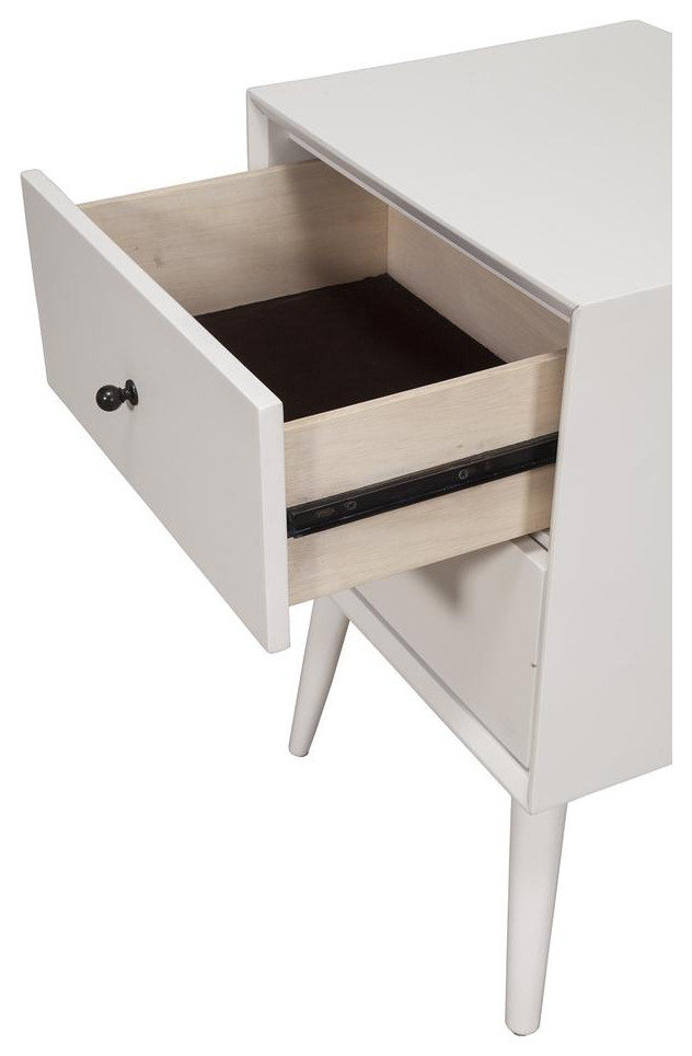 Flynn Mid Century Modern 2 Drawer Nightstand, White - Midcentury ... with regard to Understanding the Appeal of Mid Century Modern Bedroom Furniture