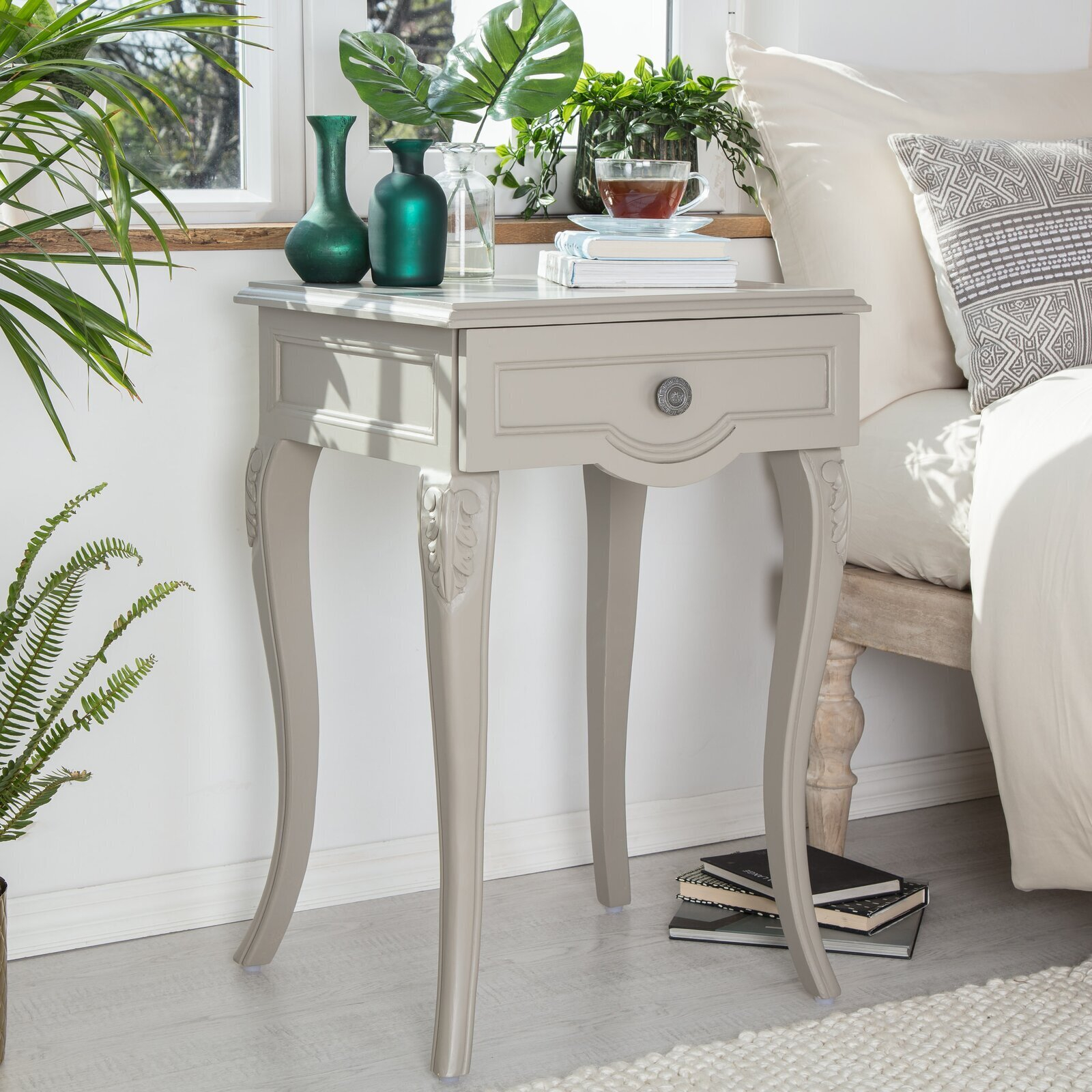 French Nightstands - Foter inside French Country Nightstand, Carved Legs And Brass Metal Drawers Pulls