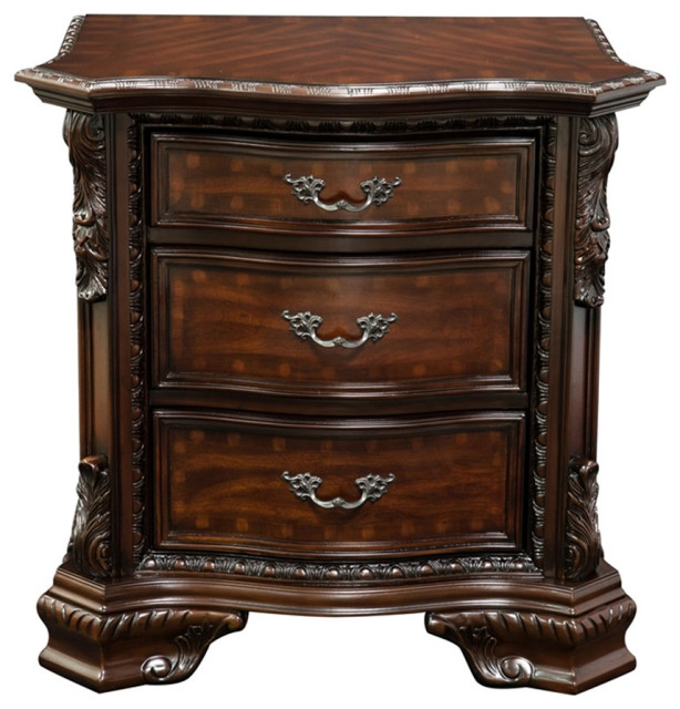 Furniture Of America Cheston Solid Wood 3-Drawer Nightstand In Brown ... pertaining to Brown Cherry Nightstand Secrets I Wish Someone Had Told Me Earlier