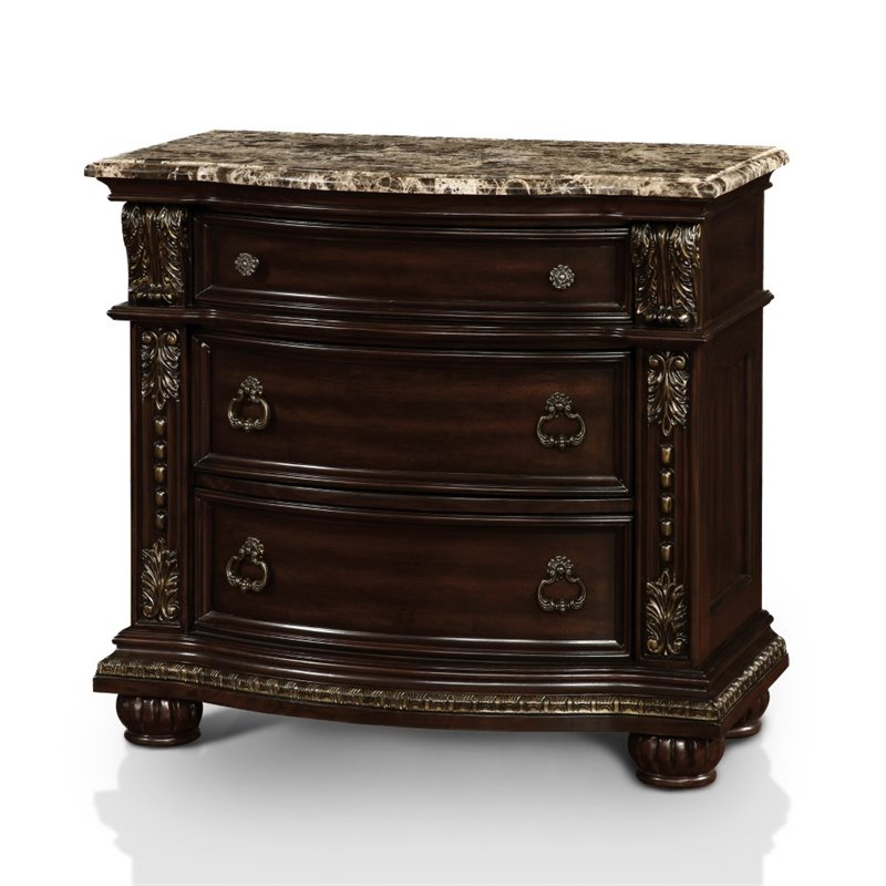 Furniture Of America Strout Wood 3-Drawer Nightstand In Brown Cherry ... for Brown Cherry Nightstand Secrets I Wish Someone Had Told Me Earlier