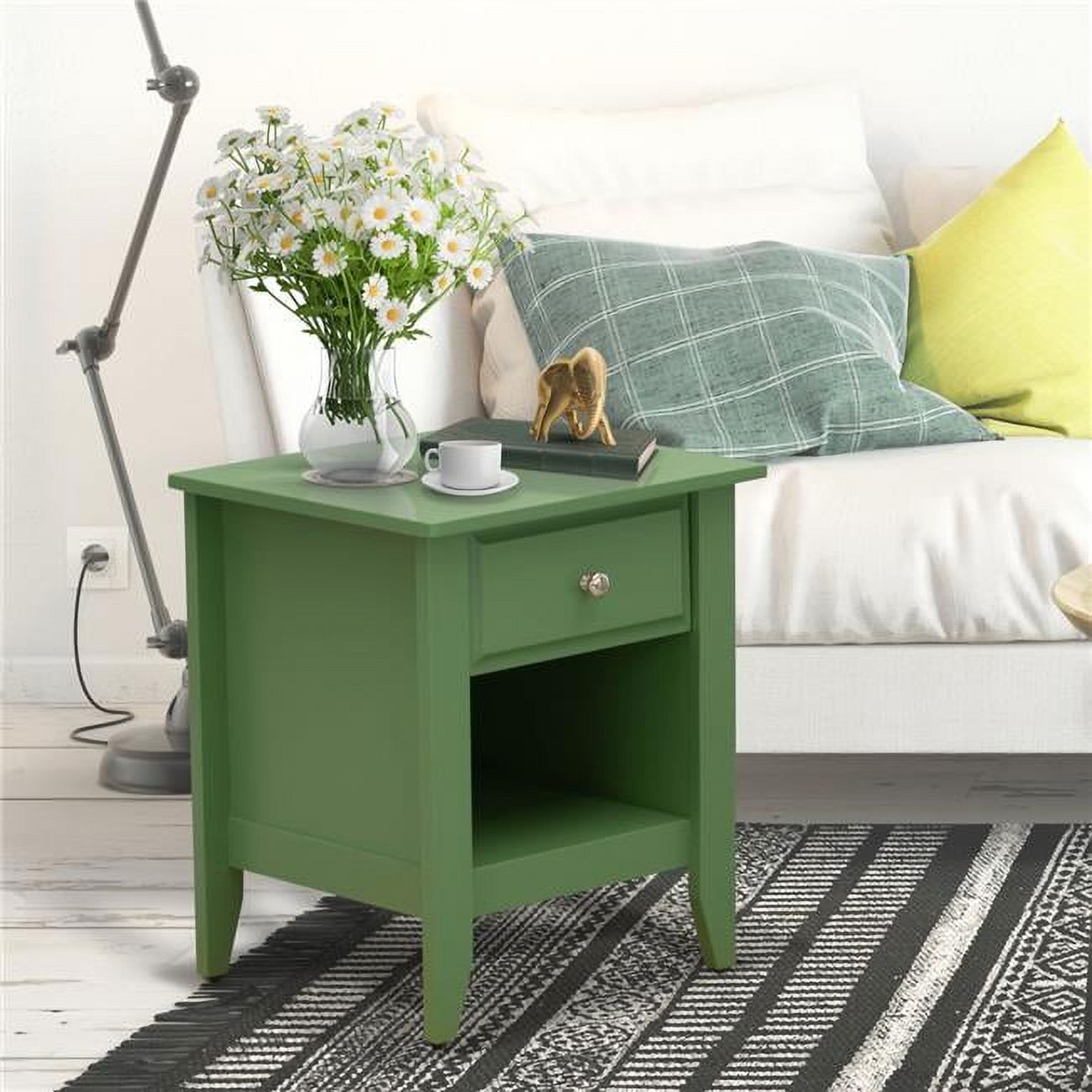 Gallatin Mid Century Night Stand For Bedroom With 1 Wooden Drawer ... in Mid Century Night Stand For Bedroom, 1 Wooden Drawer