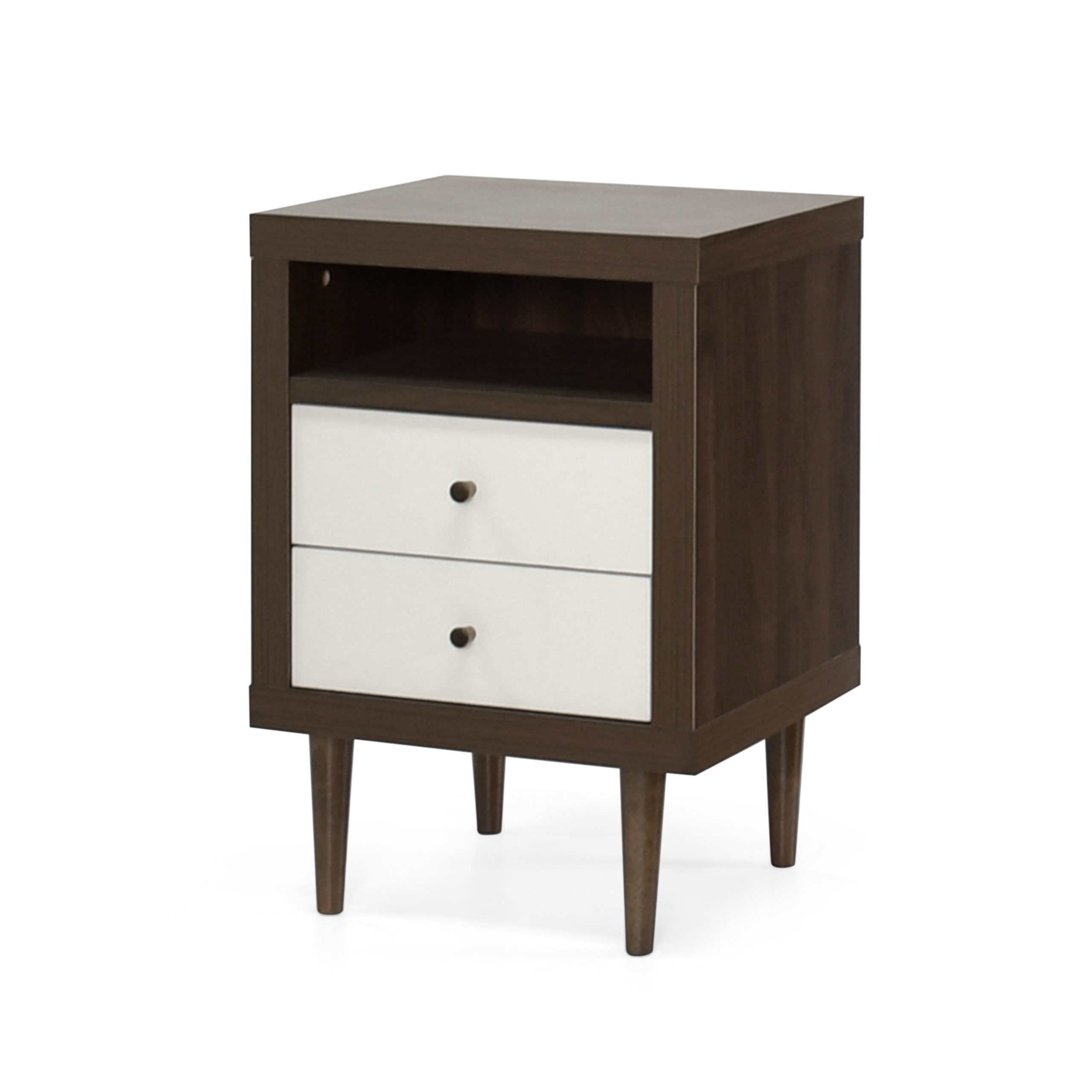 Gdf Studio Farhart Mid Century Modern Faux Wood 2 Drawer Nightstand ... for Exploring the craftsmanship behind faux wood furniture pieces like the Farhart set