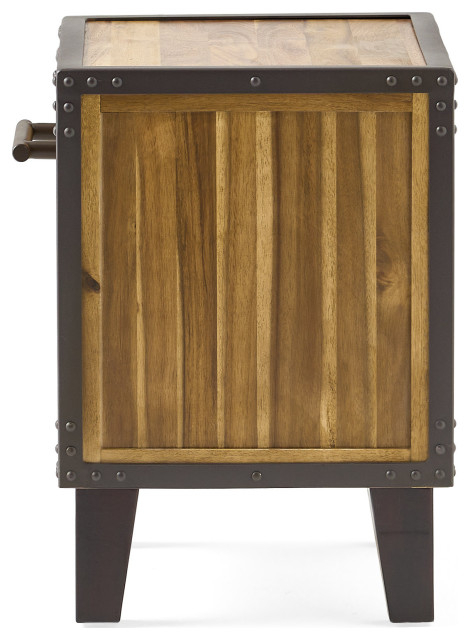 Gdf Studio Glendora Solid Wood Single Drawer End Table Nightstand ... regarding Gdf Studio Glendora Brown Mahogany Solid Wood Single Drawer End Table Nightstand
