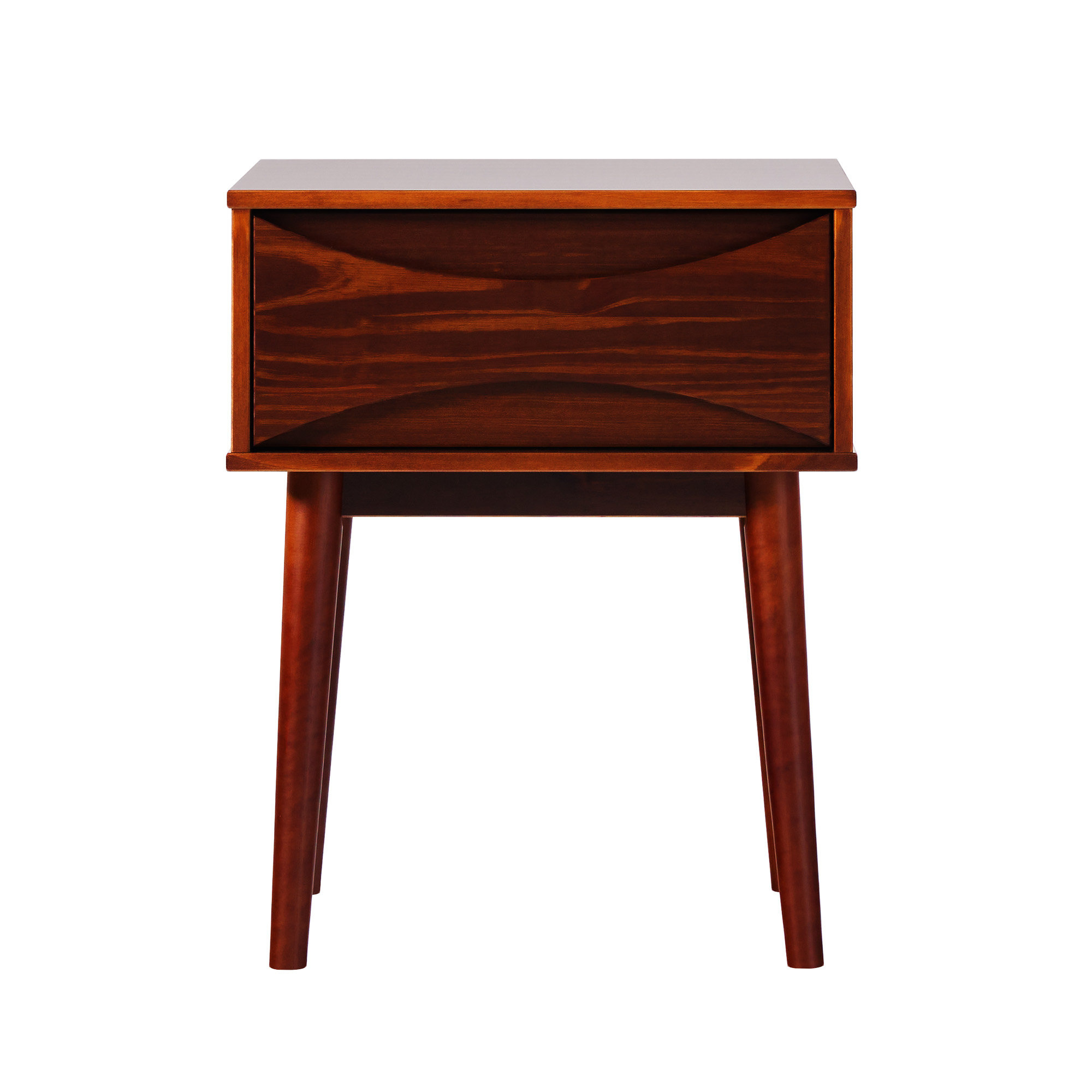 George Oliver Mid-Century Modern 1-Drawer Solid Wood Nightstand ... with Classic Midcentury Modern 1-Drawer Solid Wood Nightstand Side Table, Walnut