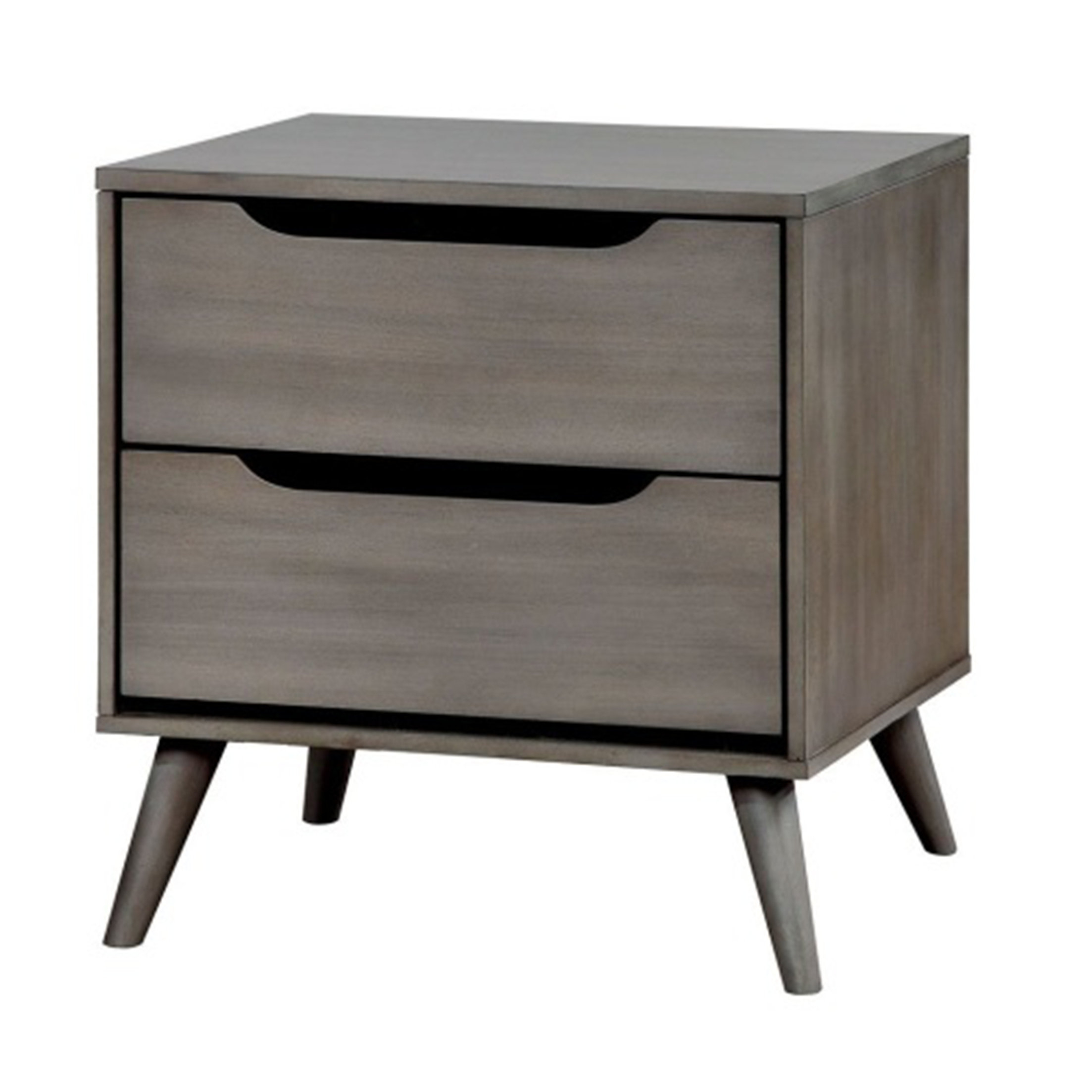George Oliver Mid-Century Modern White Nightstand - 2-Drawers, Round ... with regard to 28" Nightstand 2 Drawers Round Knobs Secrets I Wish I'd Known