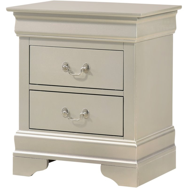 Glory Furniture Louis Phillipe 2 Drawer Nightstand In Silver Champagne ... with regard to Glory Furniture Louis Phillipe 2 Drawer Nightstand In Cappuccino