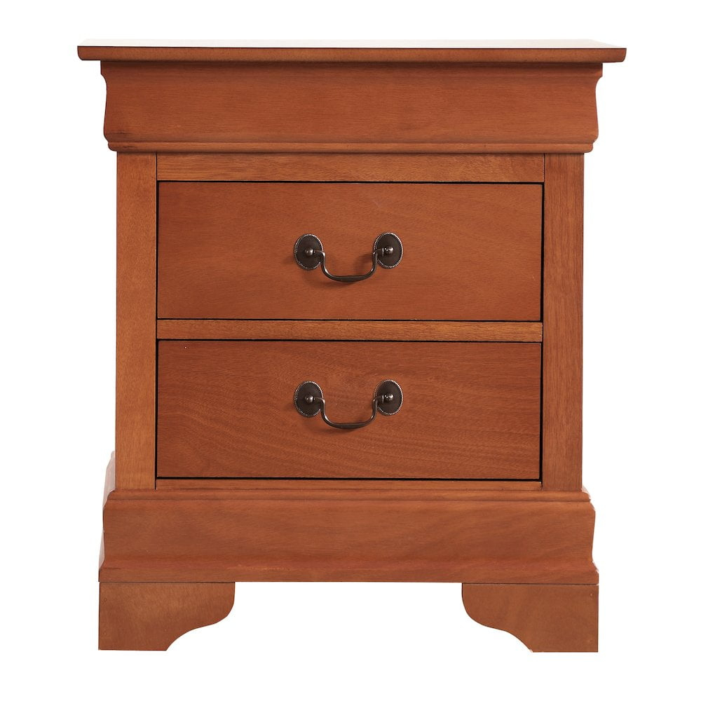 Glory Furniture Louis Phillipe Modern 2-Drawer Oak Nightstand In ... for How traditional design elements shape modern bedroom aesthetics