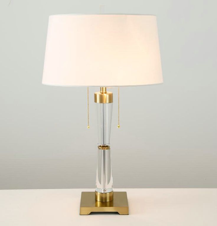 Gold Glass Base Table Lamp Base Tall Iron Crystal Fixture Fabric S ... with The Allure of Gold Champagne Crystal Glass in Lighting