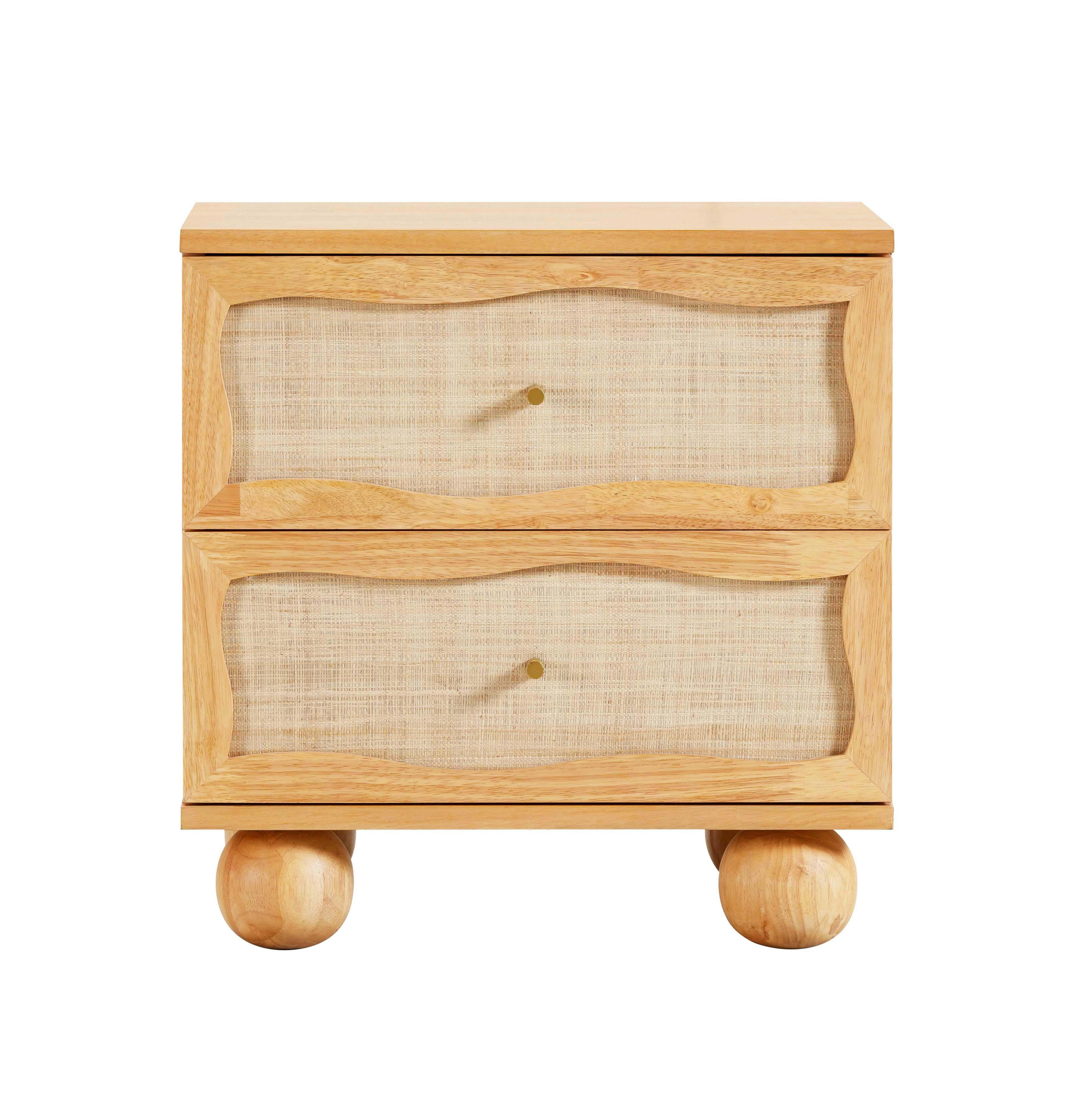 Grappa Natural Wood & Rattan Wavy Nightstand - Tropical - Nightstands ... pertaining to Why This Nightstand Design Is Actually Better Than You Think (And How I Learned the Hard Way)