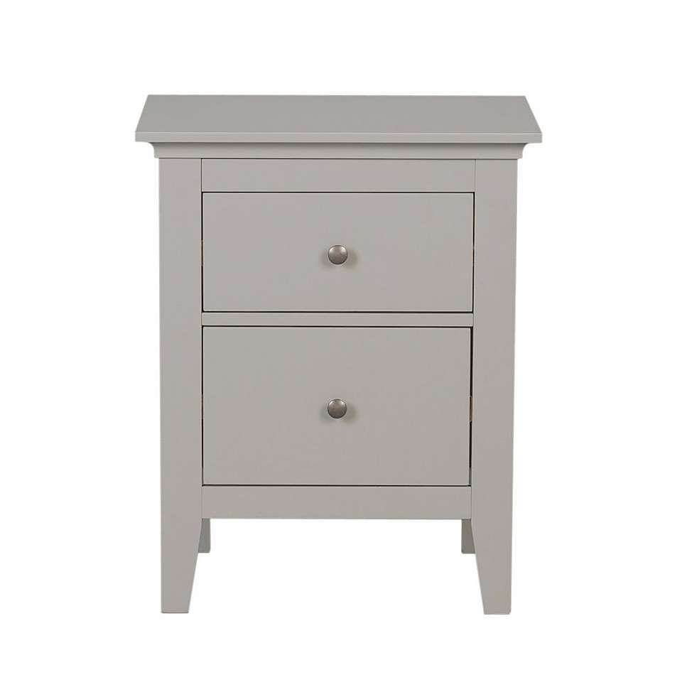 Grey Bedside Table At Evelyn Morgan Blog for Nightstand W/2 Drawers Multipurpose Retro Grey Bedside Table Fully Assembled