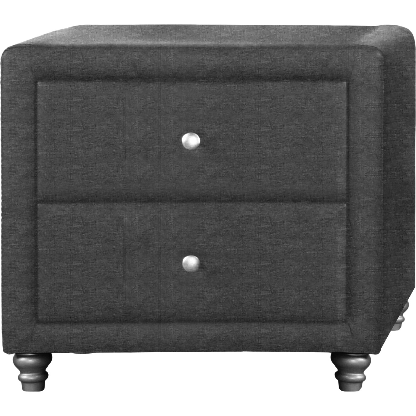 Grey Upholstered 2 Drawer Nightstand inside Contempo Gray Faux Marble And Gray Two Drawer Nightstand