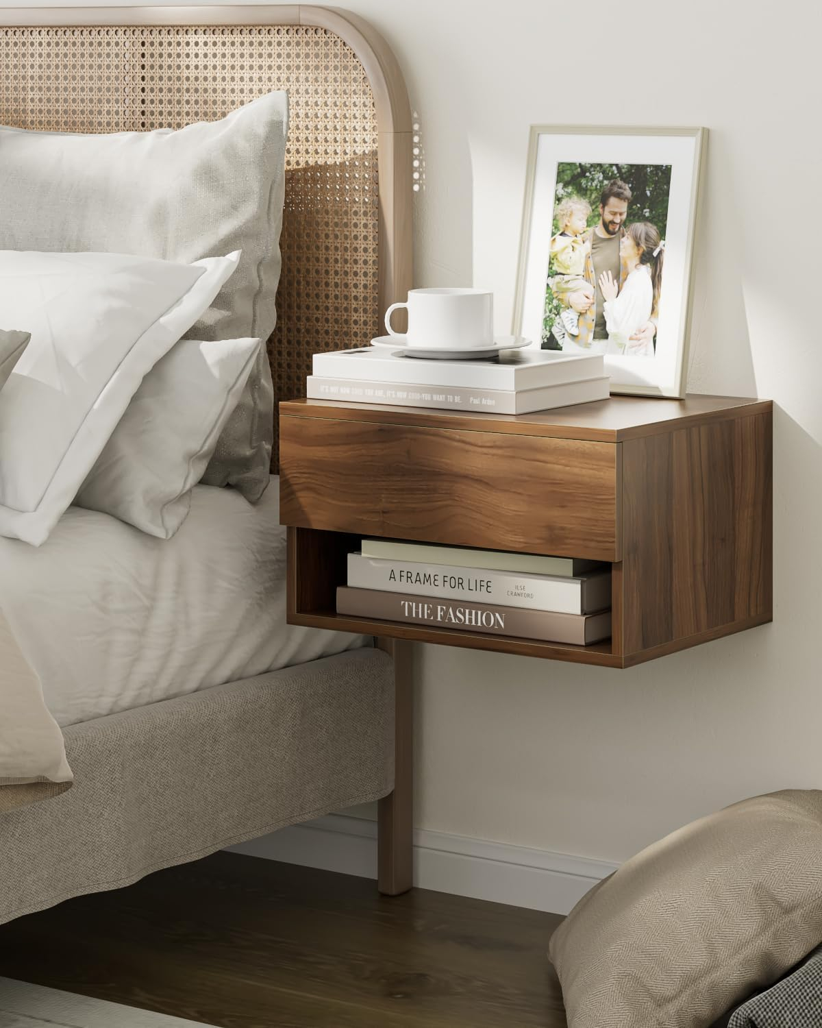Heyzoey Floating Bedside Table,Night Stand Small Modern Floating ... for Why Most Nightstands Don't Work (And This One Actually Does)