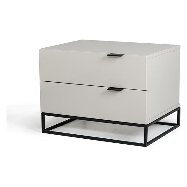 Homeroots 16" Grey Mdf And Metal Nightstand - Transitional ... in Choosing the Right Bedside Storage Solutions for Modern Homes
