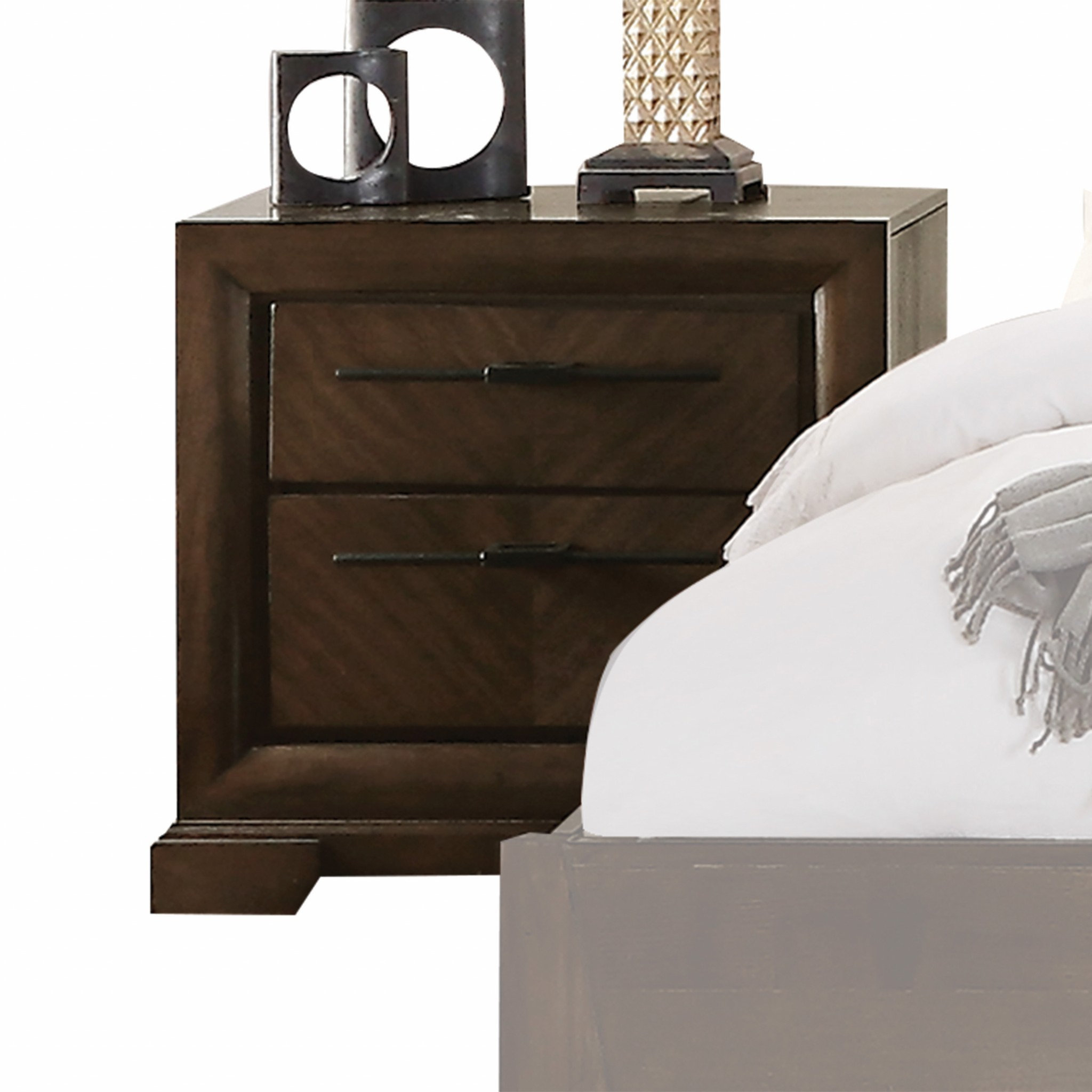Homeroots 18" X 28" X 26" Tobacco Wood Nightstand - Transitional ... throughout Wide Night Stand, Bedside Table Dark Tobacco Brown Solid Wood