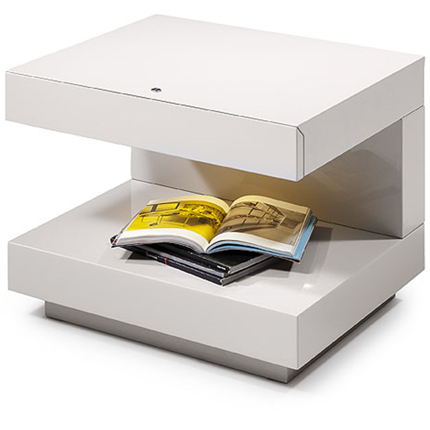 Homeroots Office Modern White Glossy Nightstand - Walmart.com intended for Understanding the Appeal of Modern White Nightstands in Contemporary Bedrooms