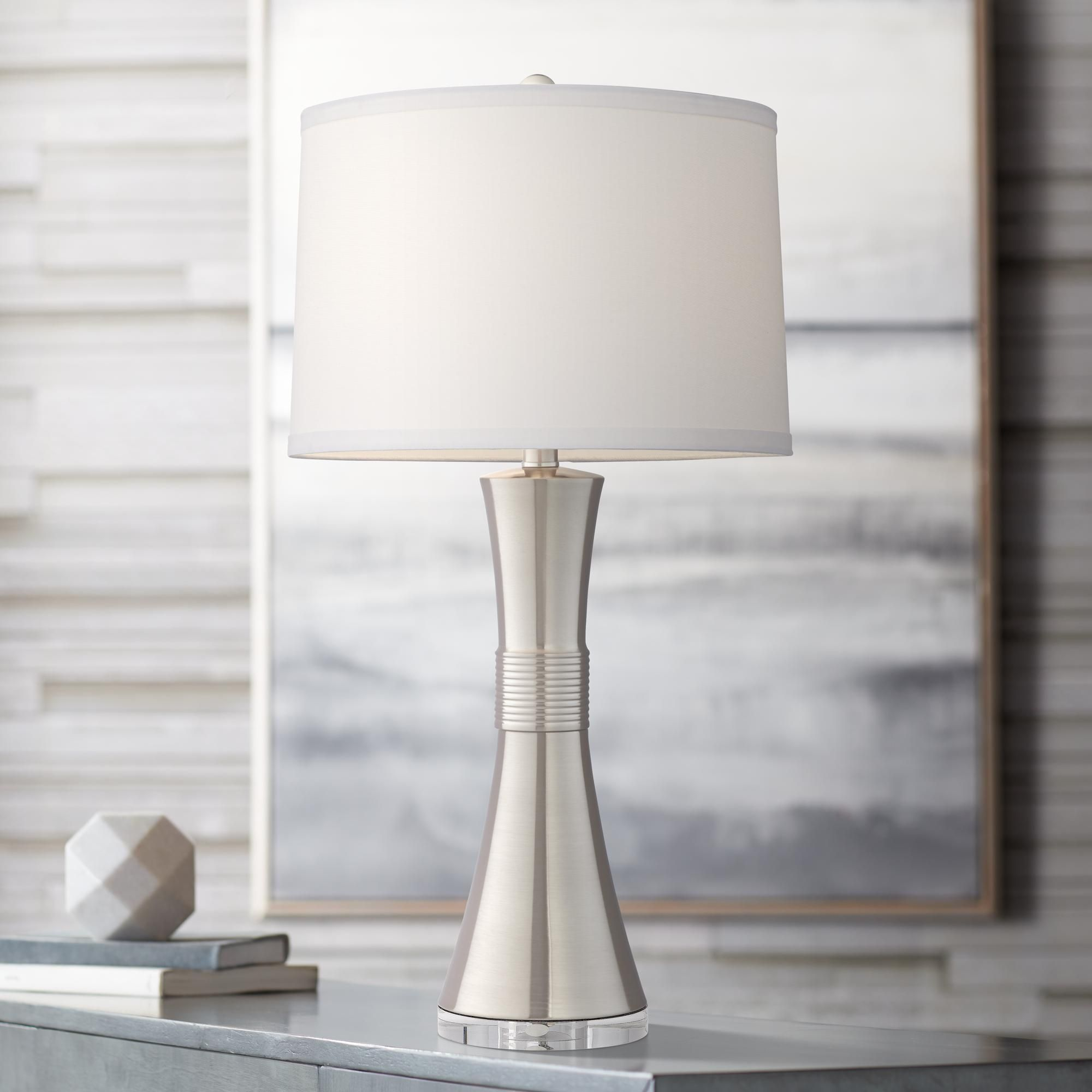 Hudson Brushed Nickel Metal Table Lamp | Modern Table Lamp, Metal Table ... within The Practical Advantages of Polished Stainless Steel in Contemporary Lighting