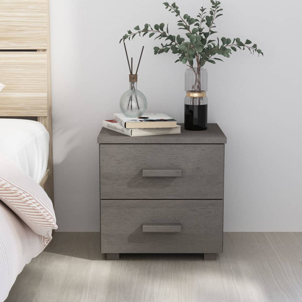 Hull Wooden Bedside Cabinet With 2 Drawers In Light Grey regarding Creating Organized Spaces with Multi-Drawer Bedside Solutions