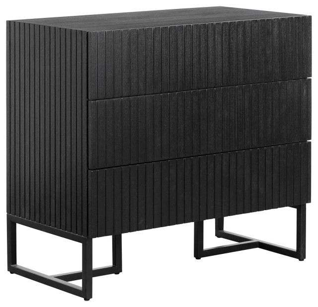 Jade Nightstand Wire Brushed Ebony Oak, Set Of 2 - Industrial ... with Pacifica Nightstand Wire Brushed Ebony Oak, Set Of 2