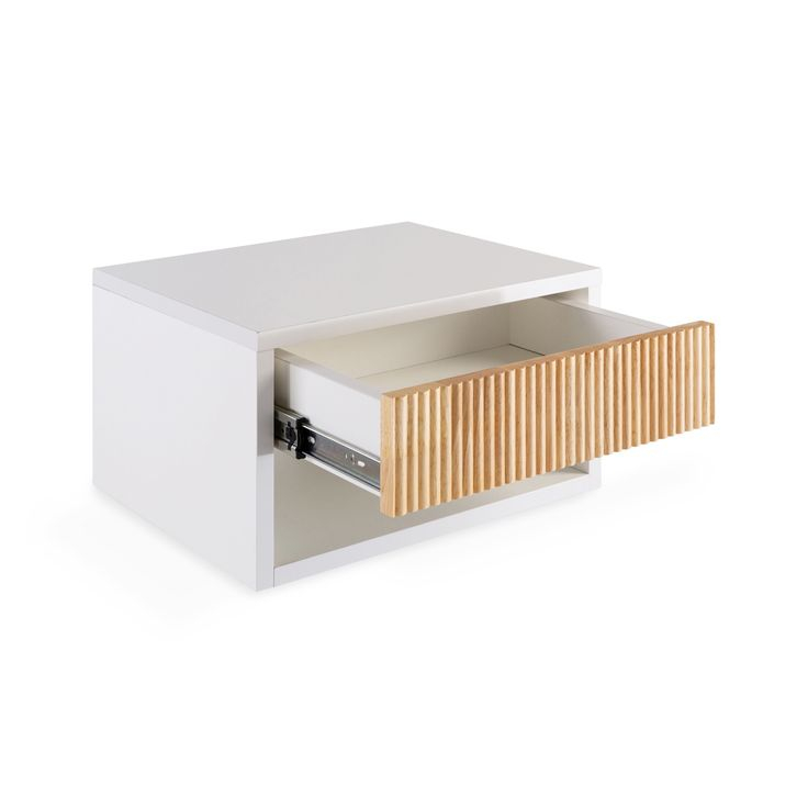 Jonathan Y Elise Soft-Close Tambour Drawer And Cable Hole White/Light ... within 15.71"Wall Nightstand W/ Soft-Close Tambour Drawer