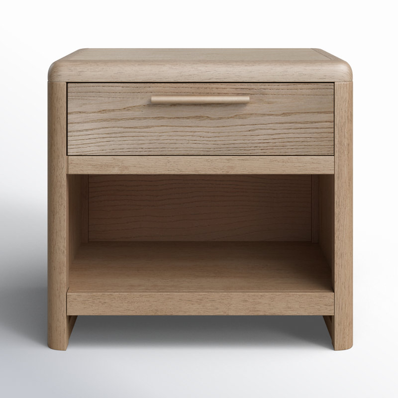Joss & Main Furano One Drawer Wood Nightstand | Wayfair with Riverbay Furniture Bristol 1-Drawer Wood Nightstand