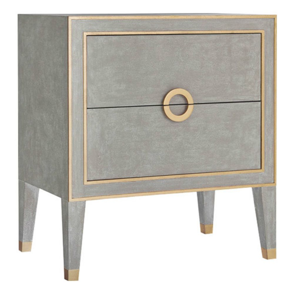 Kathy Kuo Home Romeo Modern Classic Solid Brass Pull Gold Accented ... with regard to Goldsmith Modern Contemporary Dark Gray/Gold Nightstand