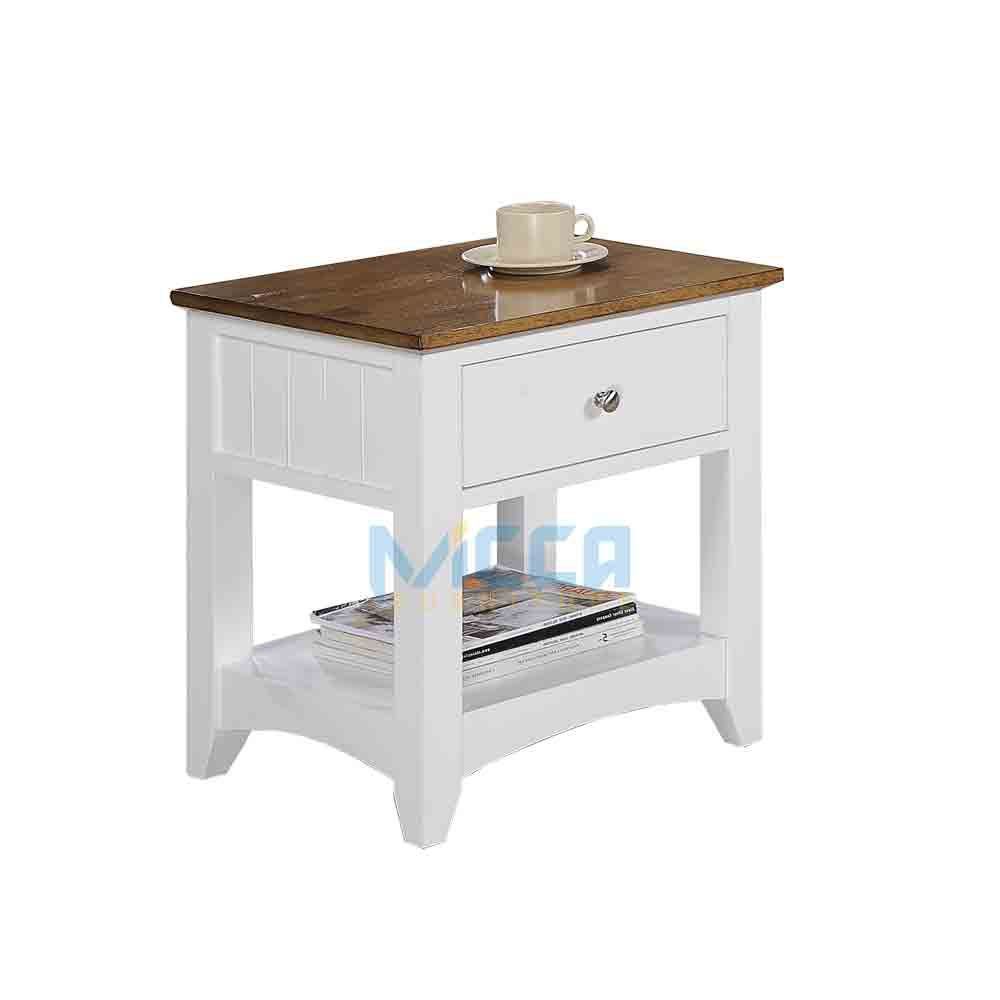 Koda Bedside Table / Nightstand With 1 Drawer And Shelf | Shopee Malaysia pertaining to Koda Wooden Side Table Nightstand, Glass Top, Drawer & Metal Base, Taupe