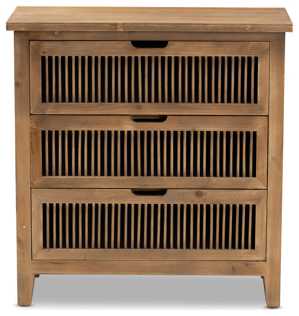 Kors Rustic Transitional Medium Oak 3-Drawer Wood Spindle Chest ... with regard to Struggling With Kors Rustic Furniture? Here's What's Actually Wrong