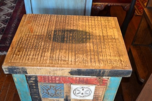 La Boca Rustic Distressed Hand Carved Wood End Table Night Stand ... regarding Craftsmanship and Comfort in La Boca Rustic Solid Wood Nightstand Bedside Table Design