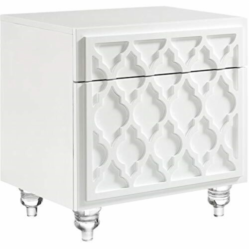Lacquer-Finish Lucite Leg Side Table/Accent Table/Nightstand, White, 1 ... within How Design Innovation Shapes Modern Living Spaces with This Elegant Side Table