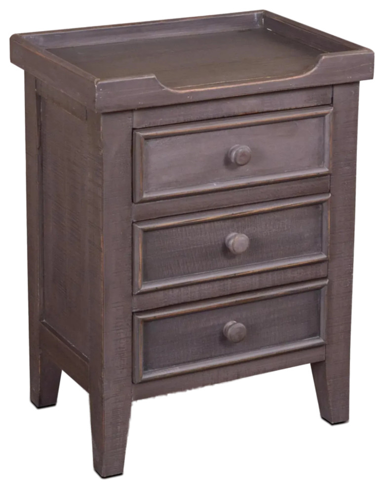 Landon 3 Drawer Tray Top Nightstand - Grey - Farmhouse - Nightstands ... for Understanding the craftsmanship behind traditional nightstand design