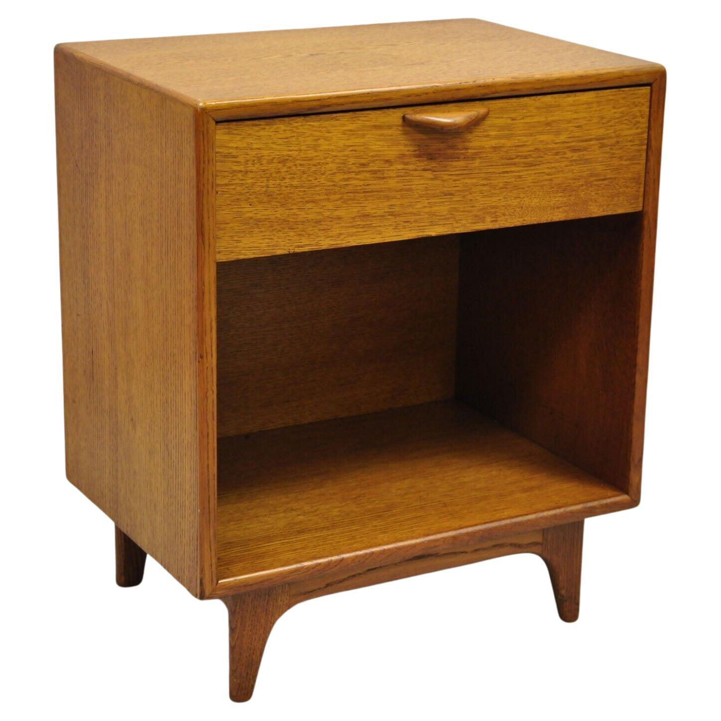 Lane Perception Oak Mid-Century Modern One Drawer Nightstand Side Table ... with Creating Harmony with Mid Century One Drawer Side Table Wood Light Walnut in Interior Spaces