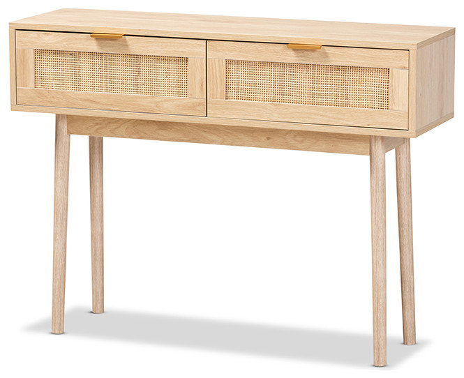 Lani Mid-Century Modern Light Oak Brown Wood And Rattan 2-Drawer ... throughout Lani Mid-Century Modern Light Oak Brown Wood And Rattan 2-Drawer Nightstand