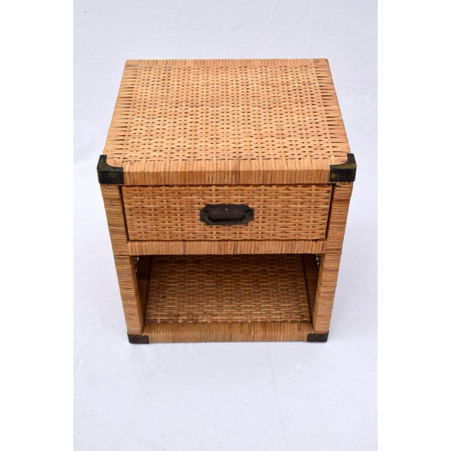 Late 20Th Century Vintage Coastal Woven Rattan Nightstand | Chairish with regard to How Coastal Furniture Styles Reflect Modern Living Spaces