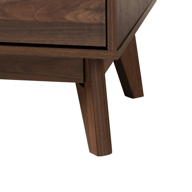 Lena Mid-Century Modern Walnut Brown Finished Wood 3-Piece Storage Set ... regarding Lena Mid-Century Modern Walnut Browned 1-Drawer Wood Nightstand