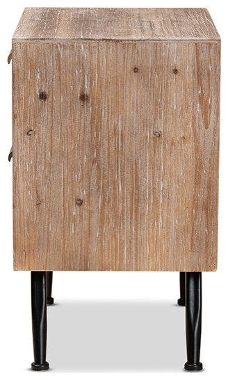 Leta Mid-Century Whitewashed Natural Brown And Rattan 2-Drawer ... pertaining to The Art of Choosing the Right Nightstand for Your Bedroom