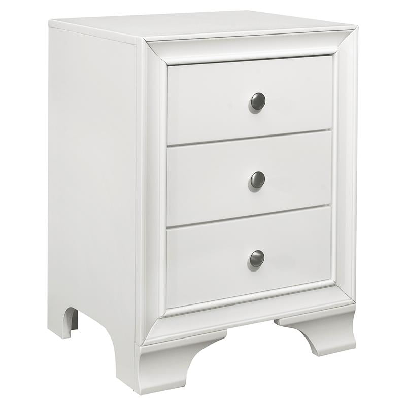 Lexicon Centralia 3-Drawers Transitional Wood Nightstand In White ... with Lexicon Centralia 3-Drawers Transitional Wood Nightstand In Brown