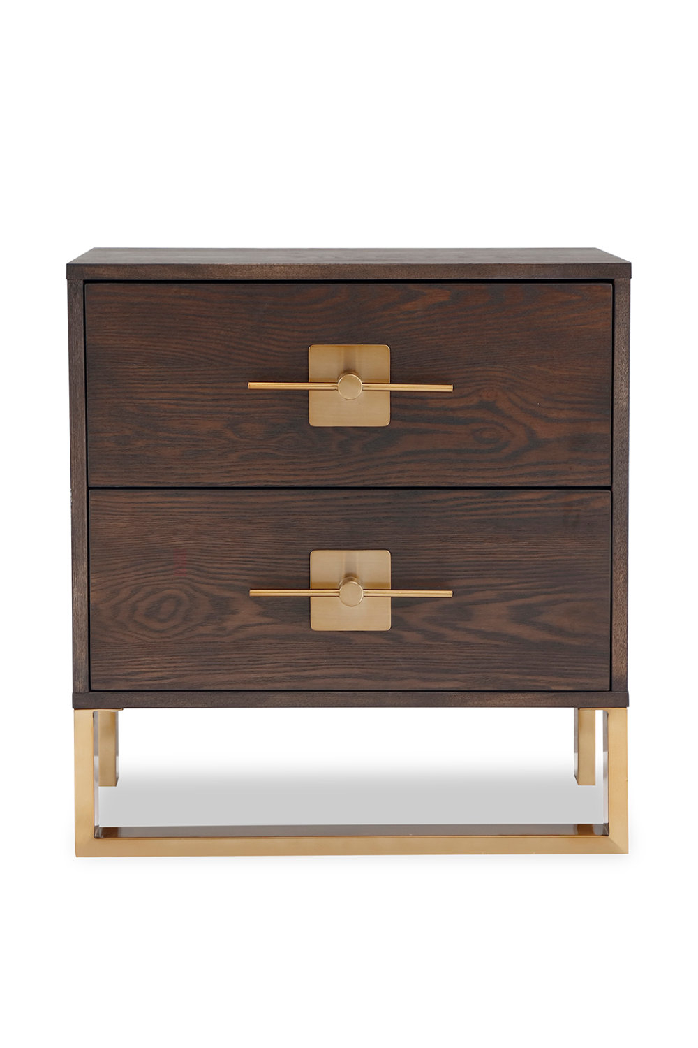 Liang & Eimil Ophir 2 - Drawer Stainless Steel Nightstand In Dark Brown ... inside Quincy Brown Oak And Brushed Stainless Steel Nightstand