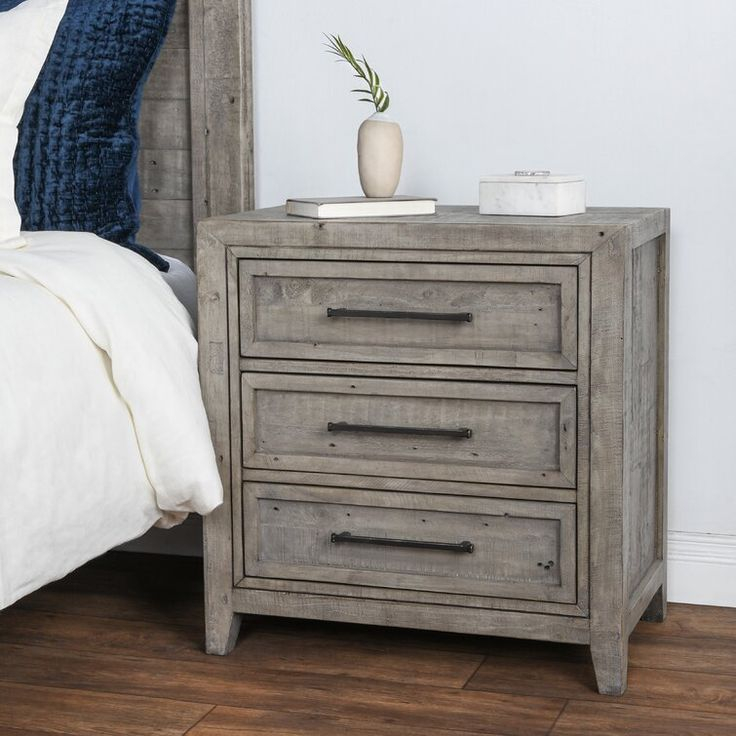 Lilly Reclaimed Pine 3-Drawer Nightstand | Kosas Home, Three Drawer ... inside Understanding the Appeal of Reclaimed Acacia Wood in Coastal Bedroom Design