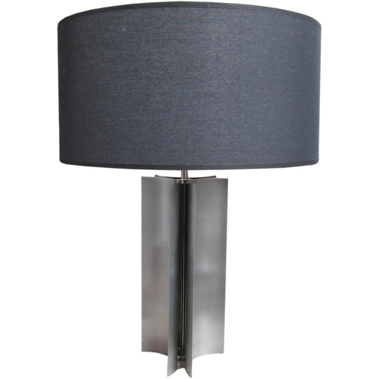 “Limoges” Porcelain And Brushed Steel Table Lamp For Sale At 1Stdibs intended for Clasp Lamp Table, Brushed And Polished Stainless Steel